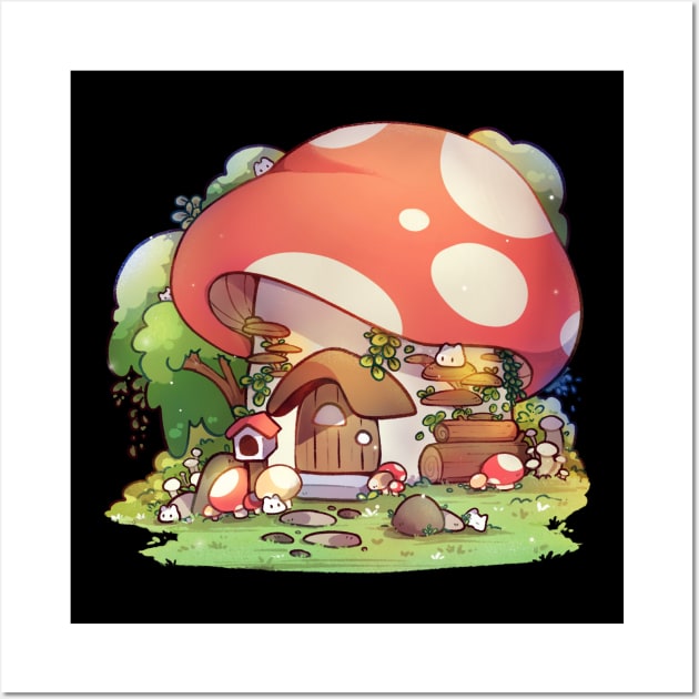 Mushroom Cottage Wall Art by Cremechii